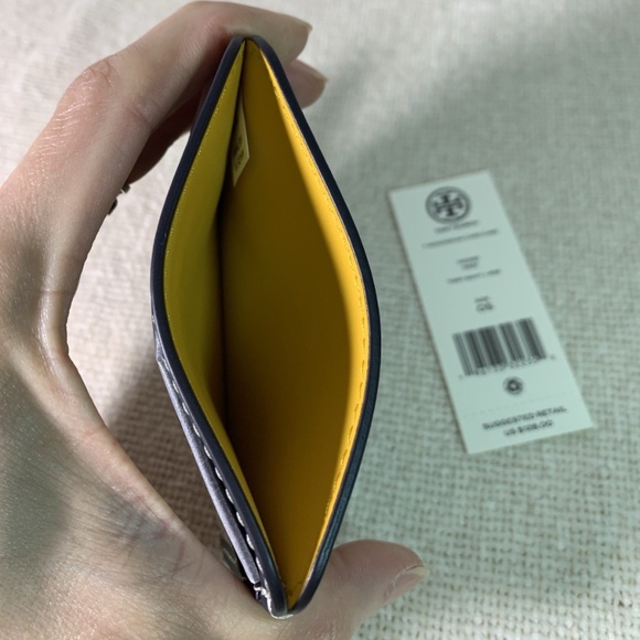 Tory Burch MINI Tory Navy T Monogram Jacquard Tote + Card Case - Picture 14 of 16